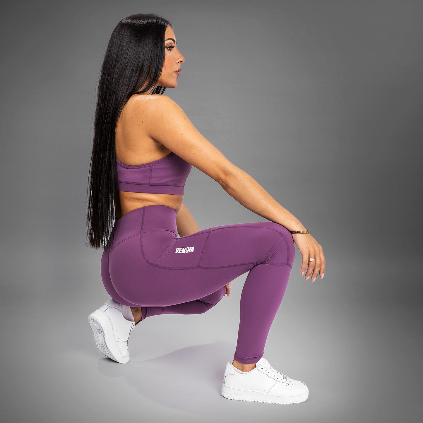 Leggings Venum Essential Performance - Orquídea Oscuro/Plata Cepillada