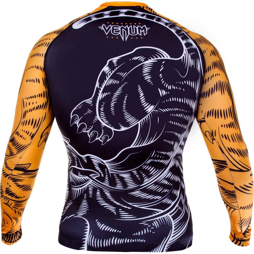 Camiseta de compresión Venum Tiger - Mangas largas - Negro / Naranja