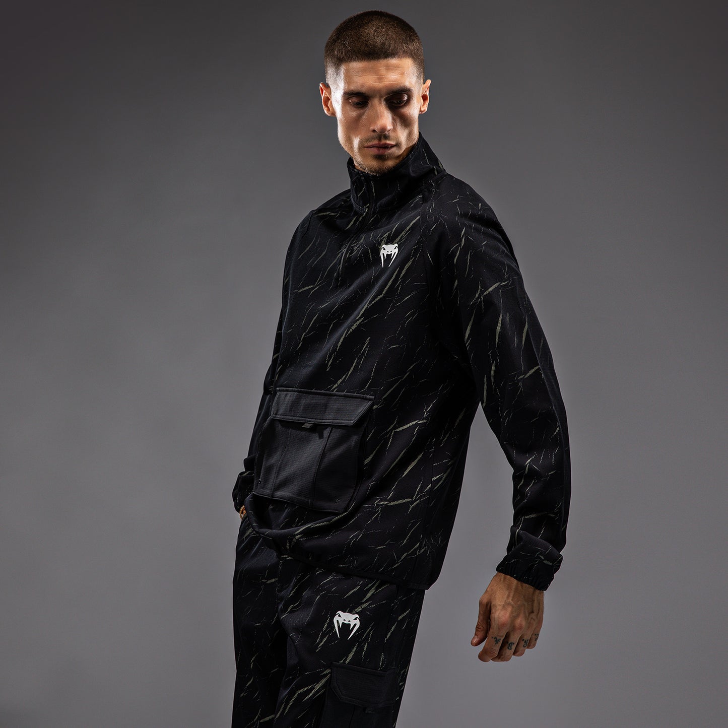 Venum Trooper Chaqueta de Chándal Para Hombre - Negro/Arena Piedra