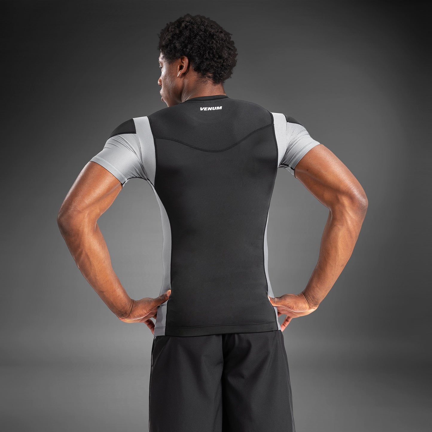 Venum Tempest Rashguard De Manga Corta para Hombre - Negro/Gris