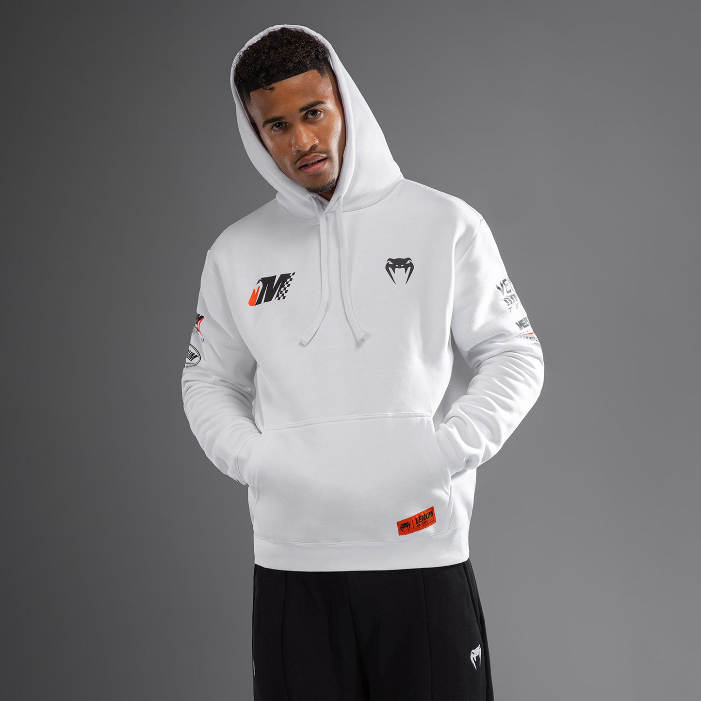Venum Motorsport Sudadera con Capucha - Blanco Nieve