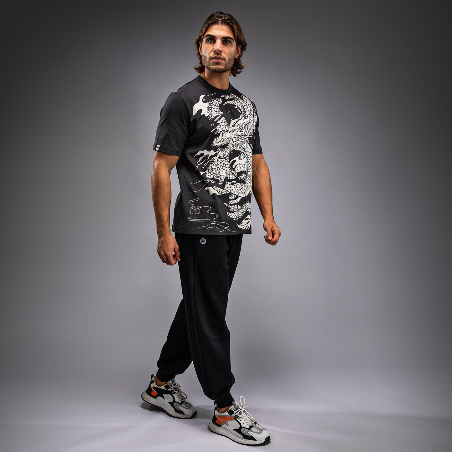 Venum Dragon’s Flight Camiseta para hombre - Gris carbón/Blanco crema