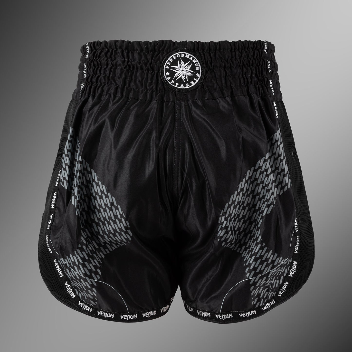 Venum Nexus Pantalones Cortos de Muay Thai – Negro/Plata