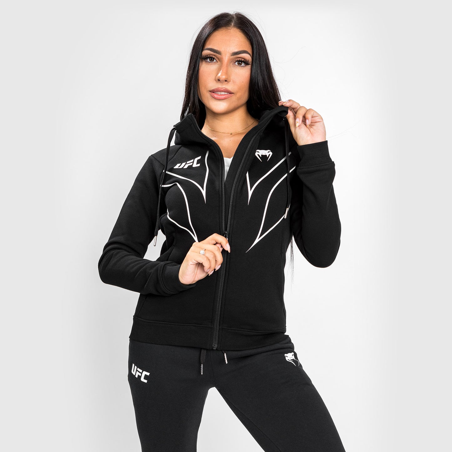 Replica de UFC Venum Fight Night 2.0 Sudadera con cremallera para mujer - Negra