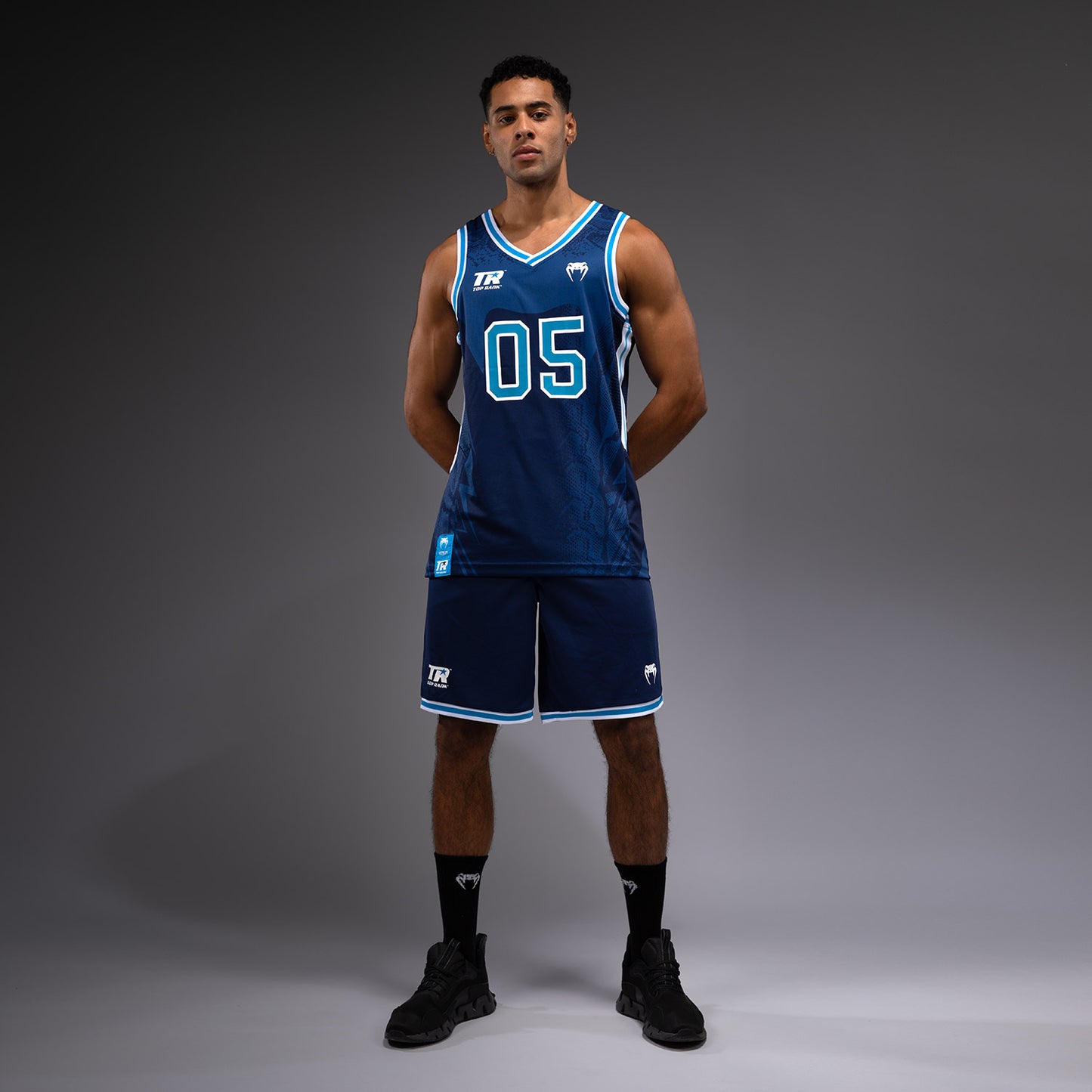 Venum x Top Rank Original Pantalones Cortos de Baloncesto para Hombre - Azul Marino