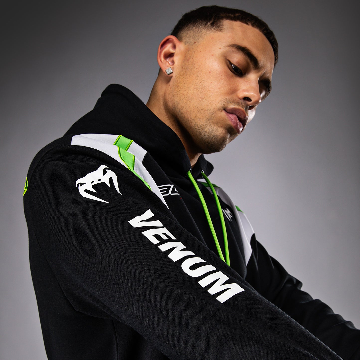 Venum x Bud Racing Sudadera con capucha para hombre - Negro/Blanco/Verde lima