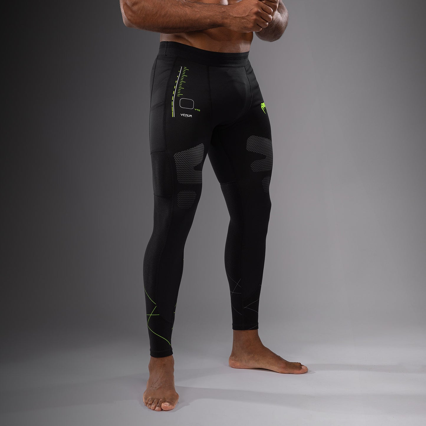 Venum Training Camp 4.0 Spats - Negro/Verde neón