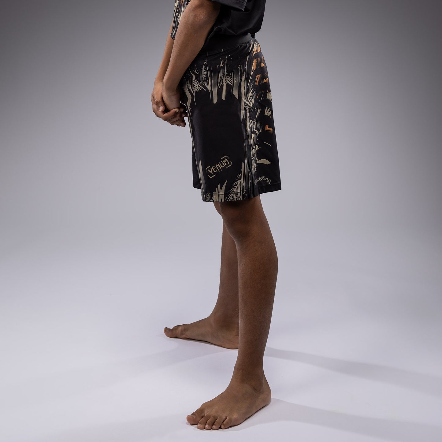 Venum Tiger Pantalones Cortos de Lucha para Niños - Negro/Naranja Neón