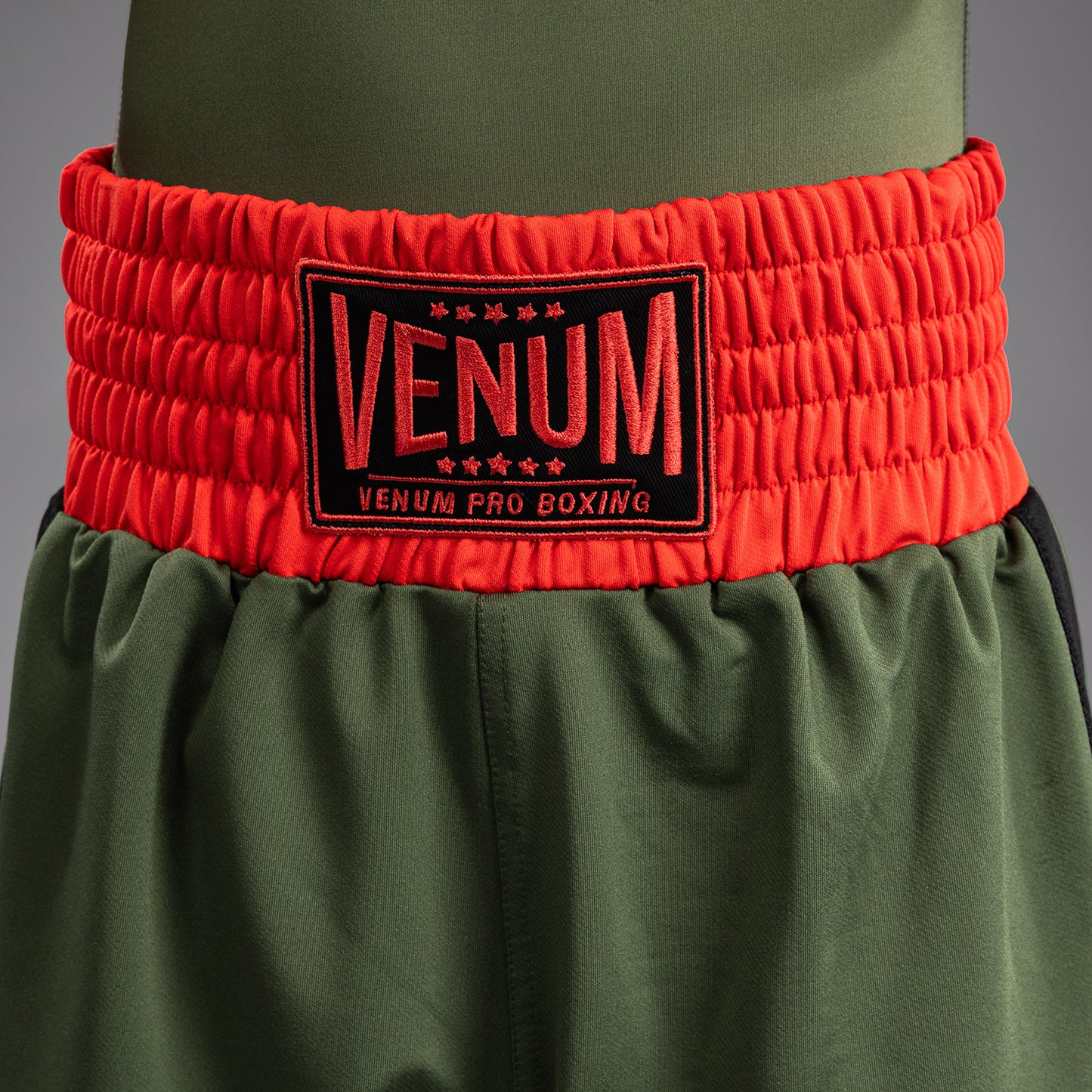 Venum Classic Pantalones Cortos de Boxeo para Niños - Verde Militar/Naranja