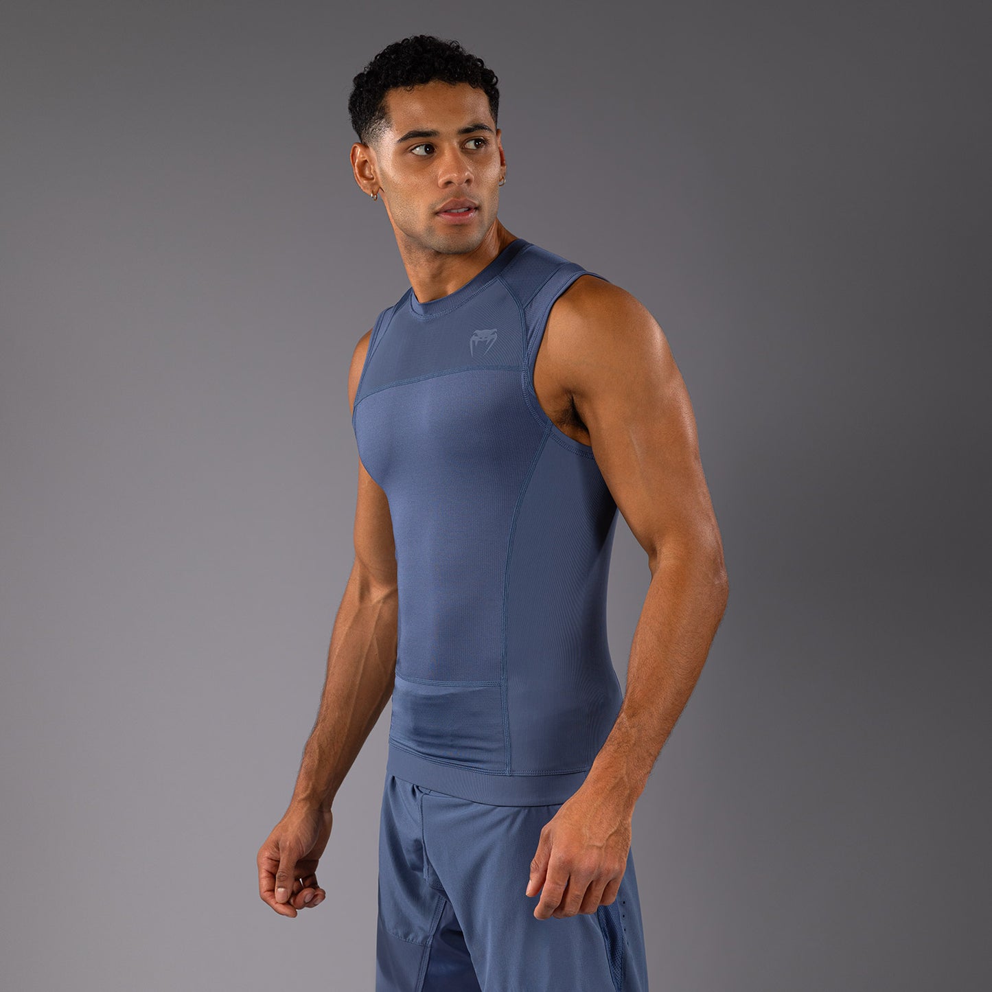 Venum G-Fit Air Rashguard sin Mangas para Hombre - Azul Niebla