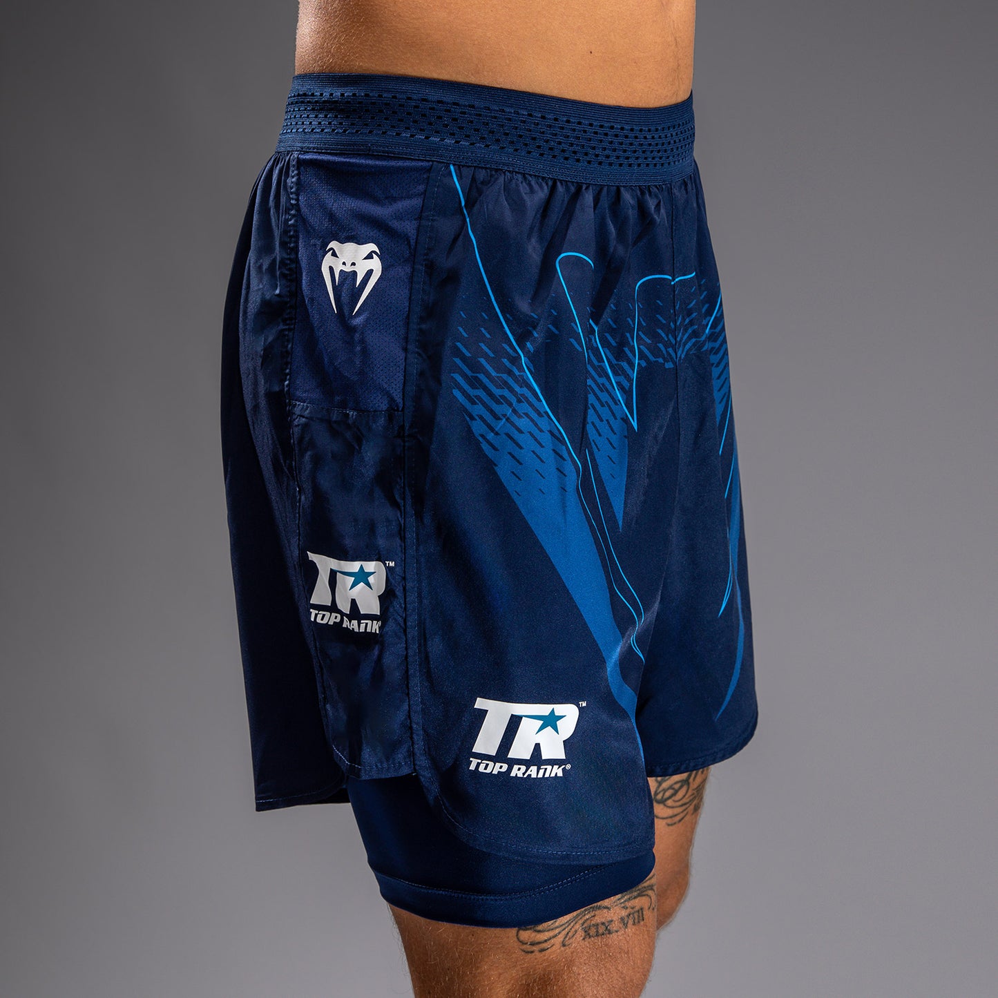 Venum x Top Rank Original Pantalones Cortos de Entrenamiento para Hombre - Azul Marino