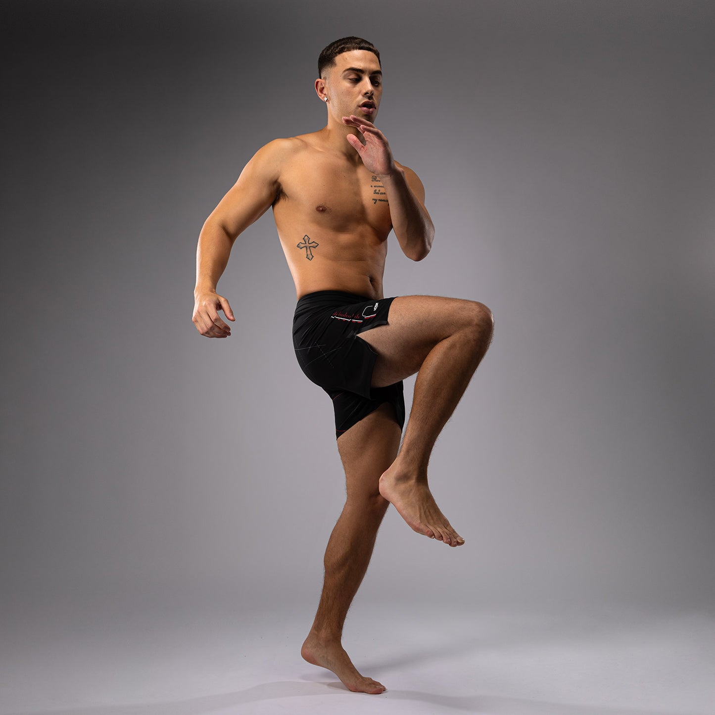 Venum Tactical XT Pantalones cortos de lucha para hombre - Negro/Rojo fuego