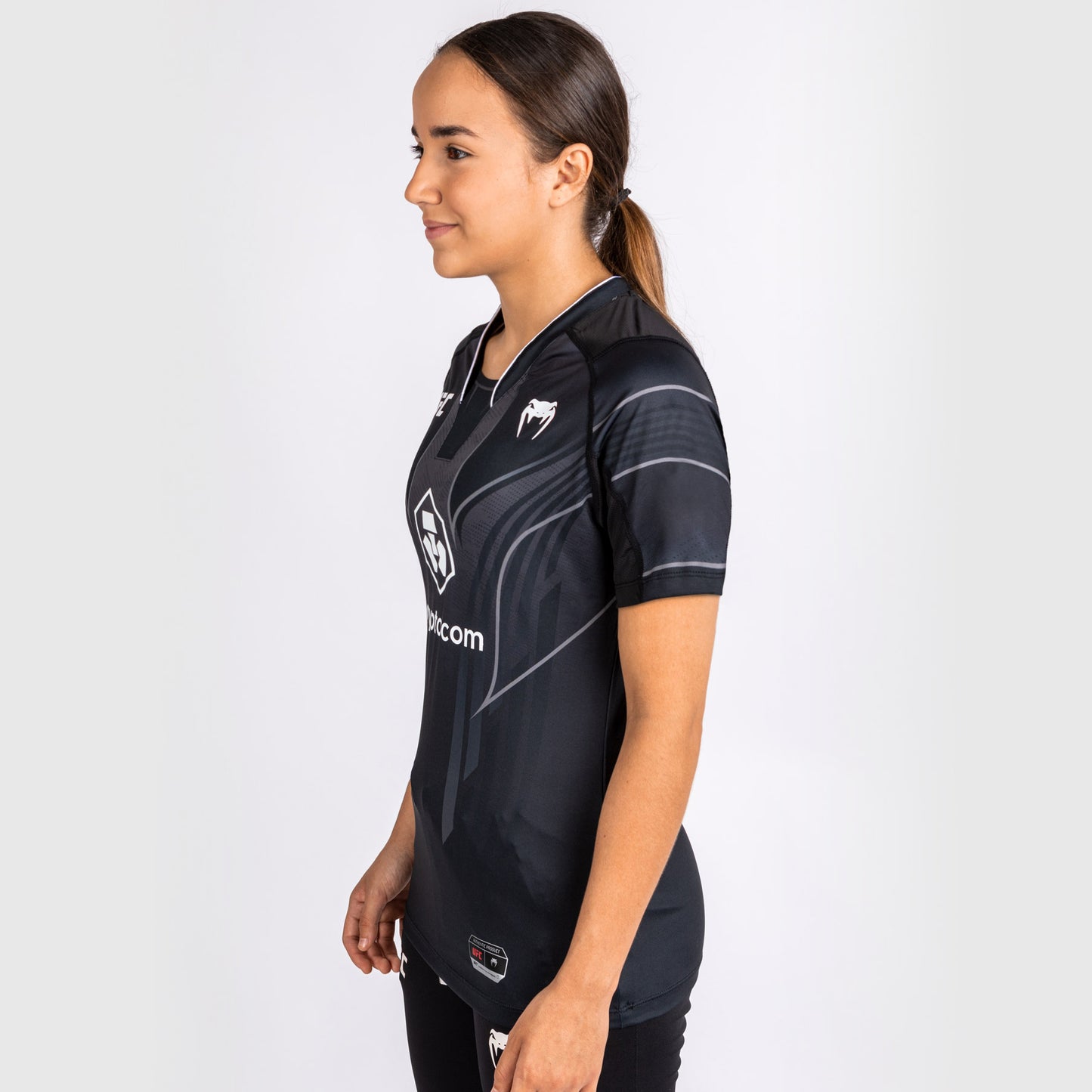 Camiseta UFC Venum Personalizada Auténtica Fight Night 2.0 Mujer - Negra