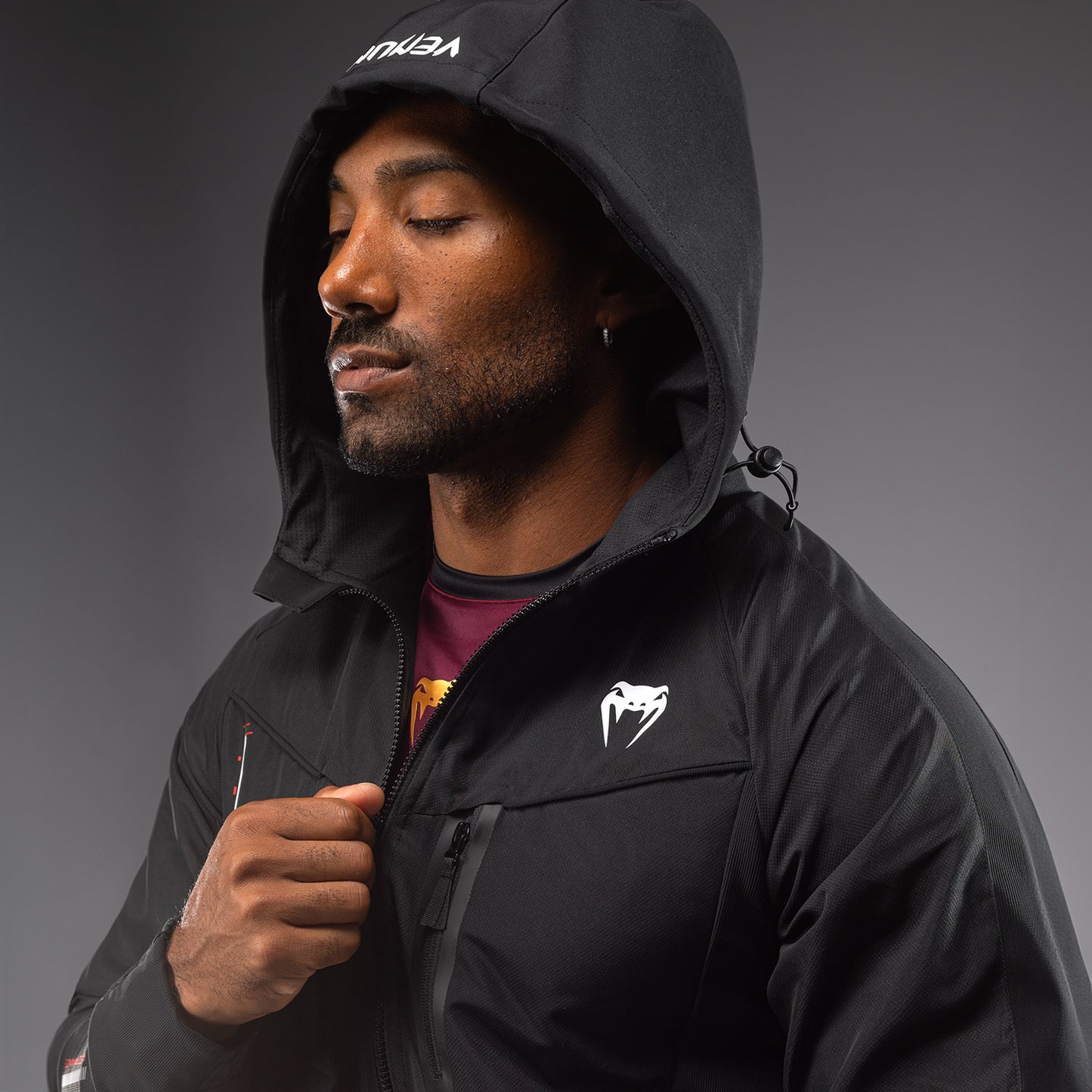 Venum Tactical XT Chaqueta de los hombres de la pista - Negro/fuego rojo