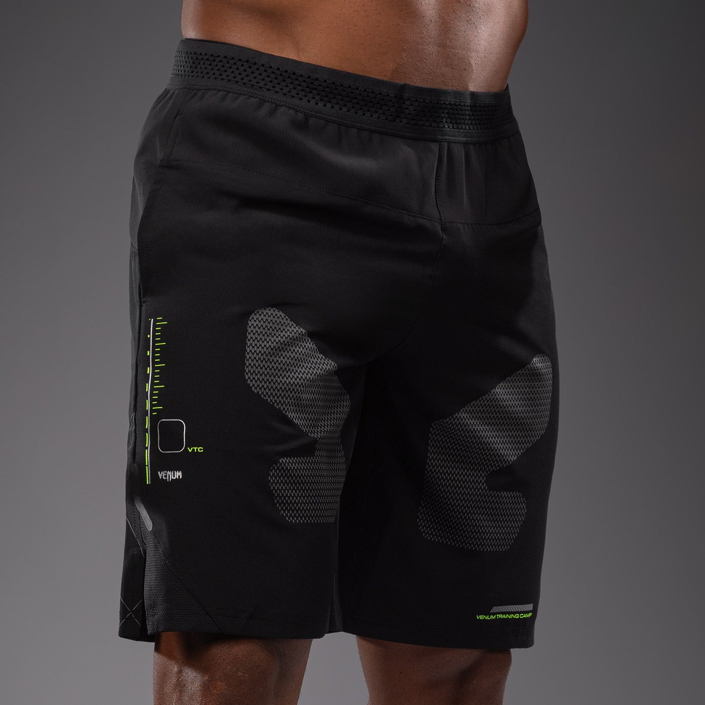 Venum Training Camp 4.0 Pantalón Corto de Entrenamiento - Negro/Verde Neón