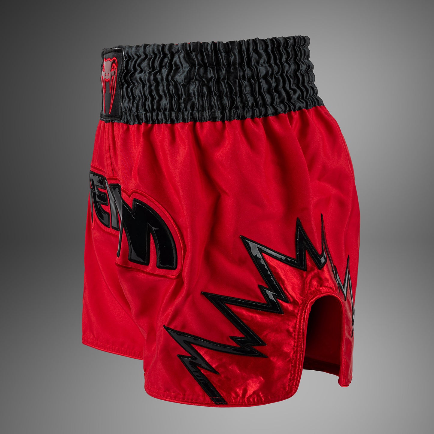 Venum Inferno Pantalones Cortos de Muay Thai - Rojo/Gris Carbón/Negro
