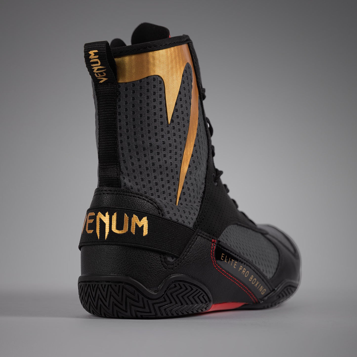 Venum Elite Zapatillas de Boxeo - Gris Tormenta/Oro