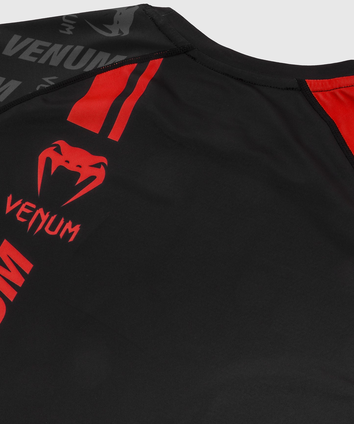 Rashguard Venum Logos - Mangas cortas - Negro/Rojo