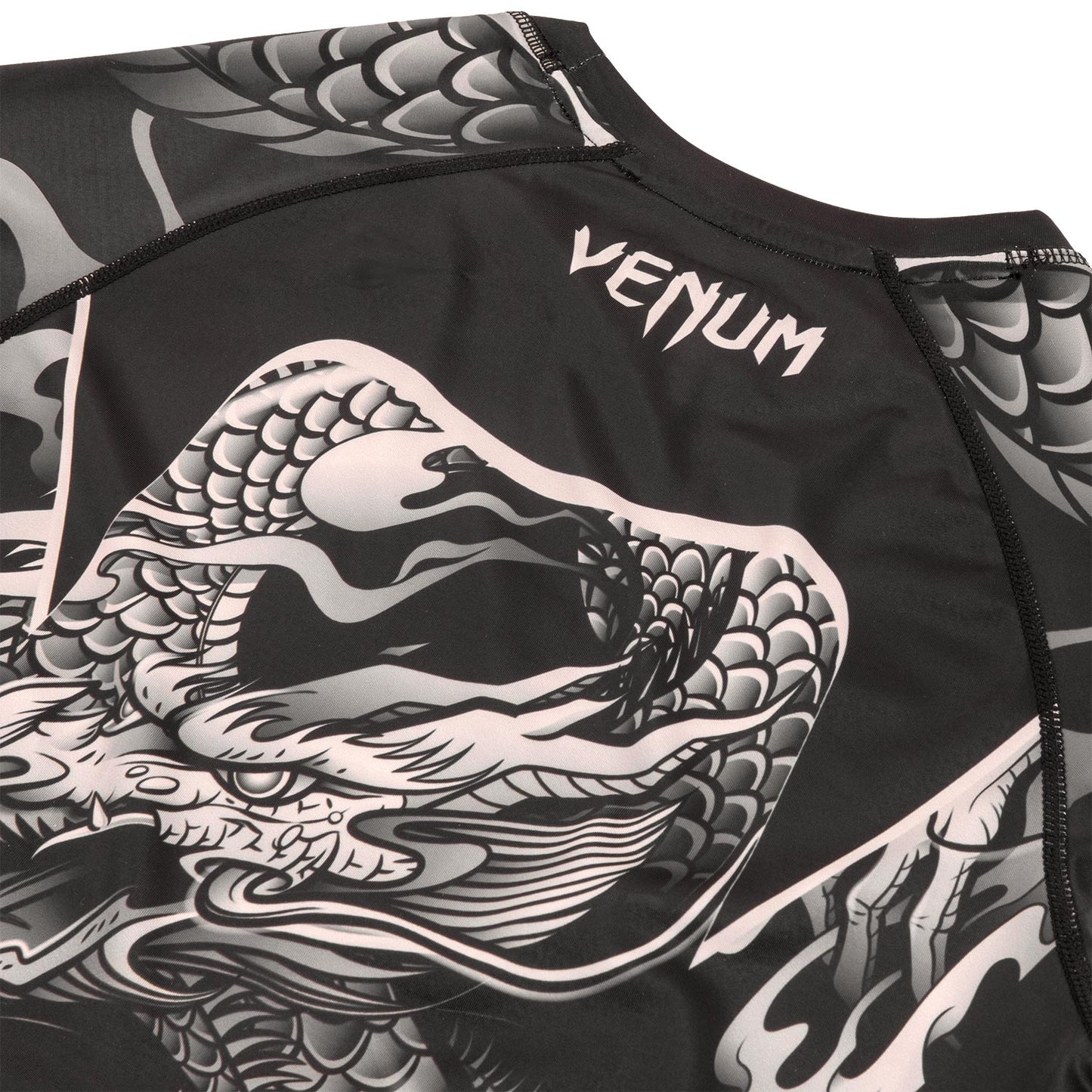 Rashguard Venum Dragon's Flight - Mangas Cortas - Negro/Arena