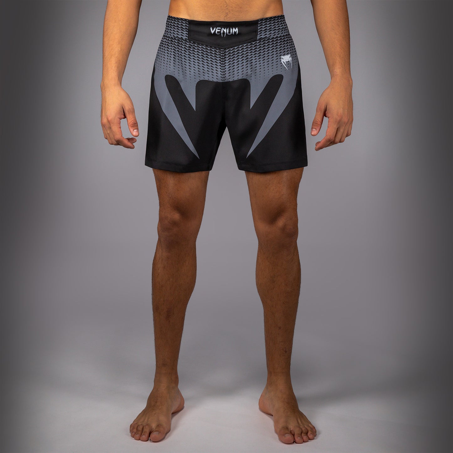 Venum No Gi Fightshorts Pantalones Cortos de Lucha - Negro/Gris Plata