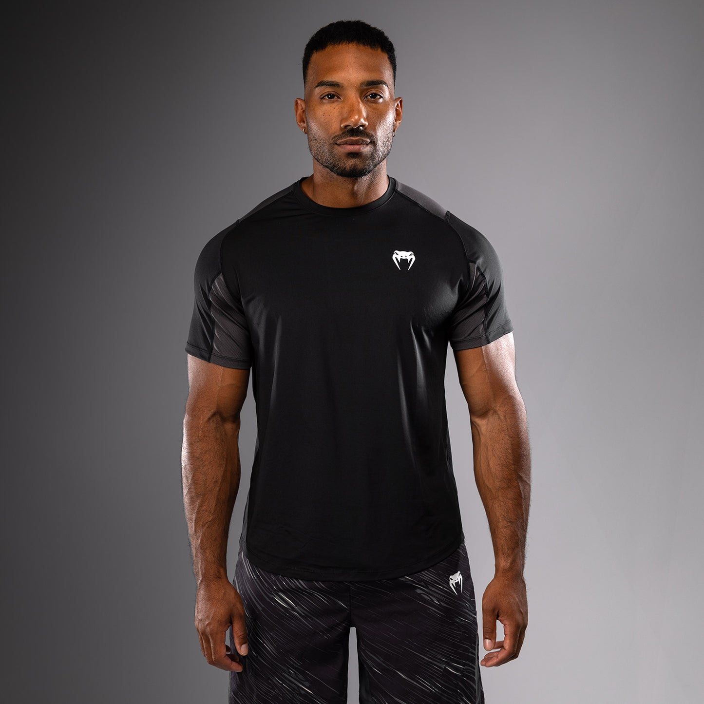 Venum Rapid Camiseta Dry-Tech - Negro/Gris Tormenta