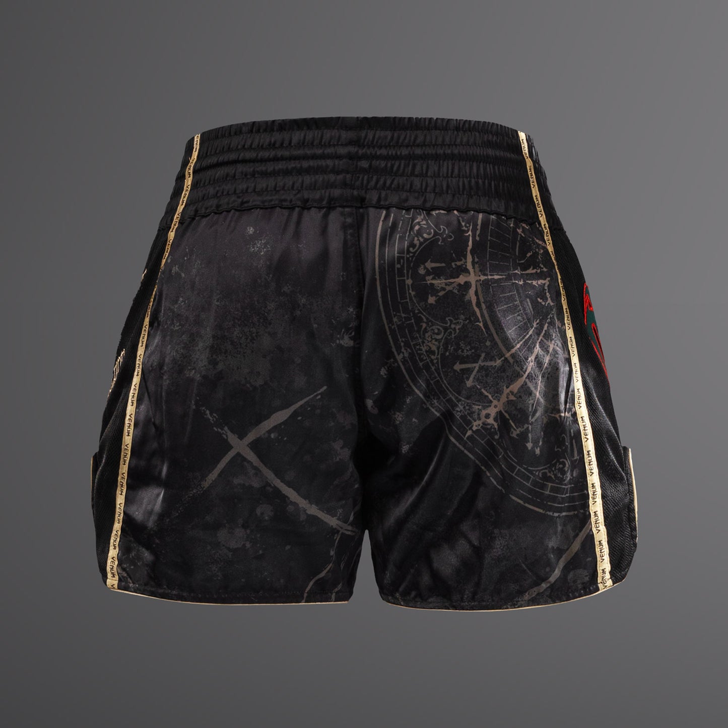 Venum Santa Muerte 5.0 Pantalones Cortos de Muay Thai - Negro Profundo/Oro