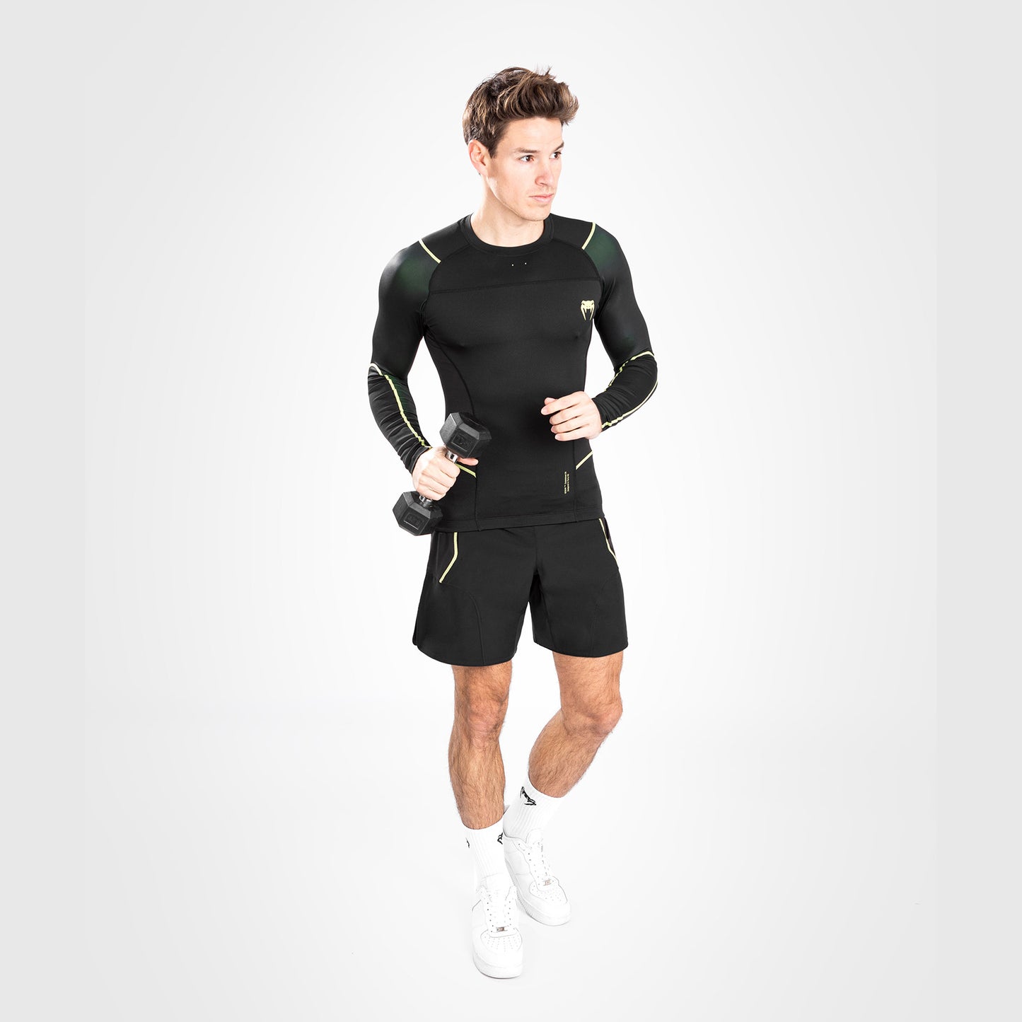 Venum Fusion 2.0  Lycra para hombre - Manga larga - Negro/Amarillo