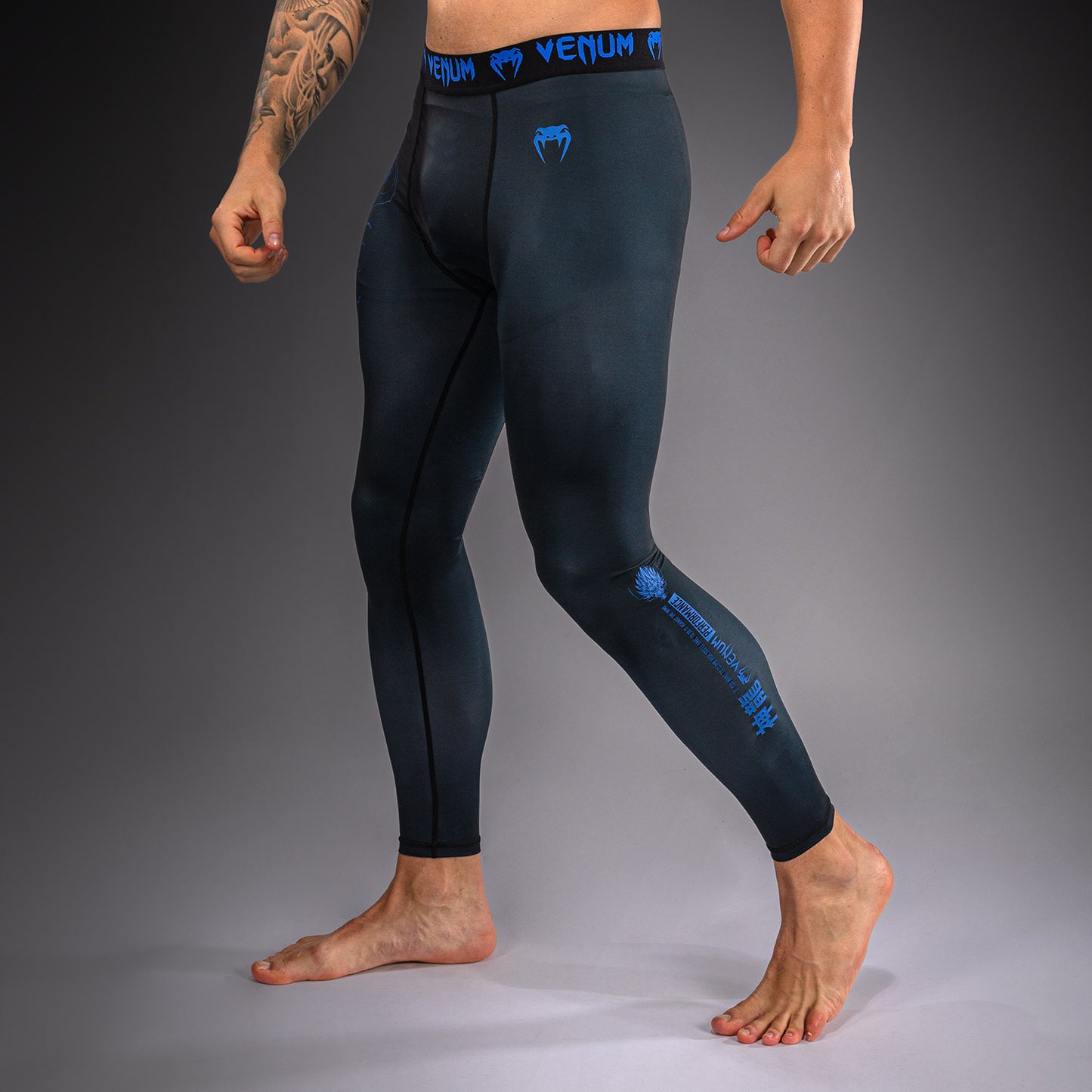 Venum Thunder Dragon Spats – Negro/Azul Real