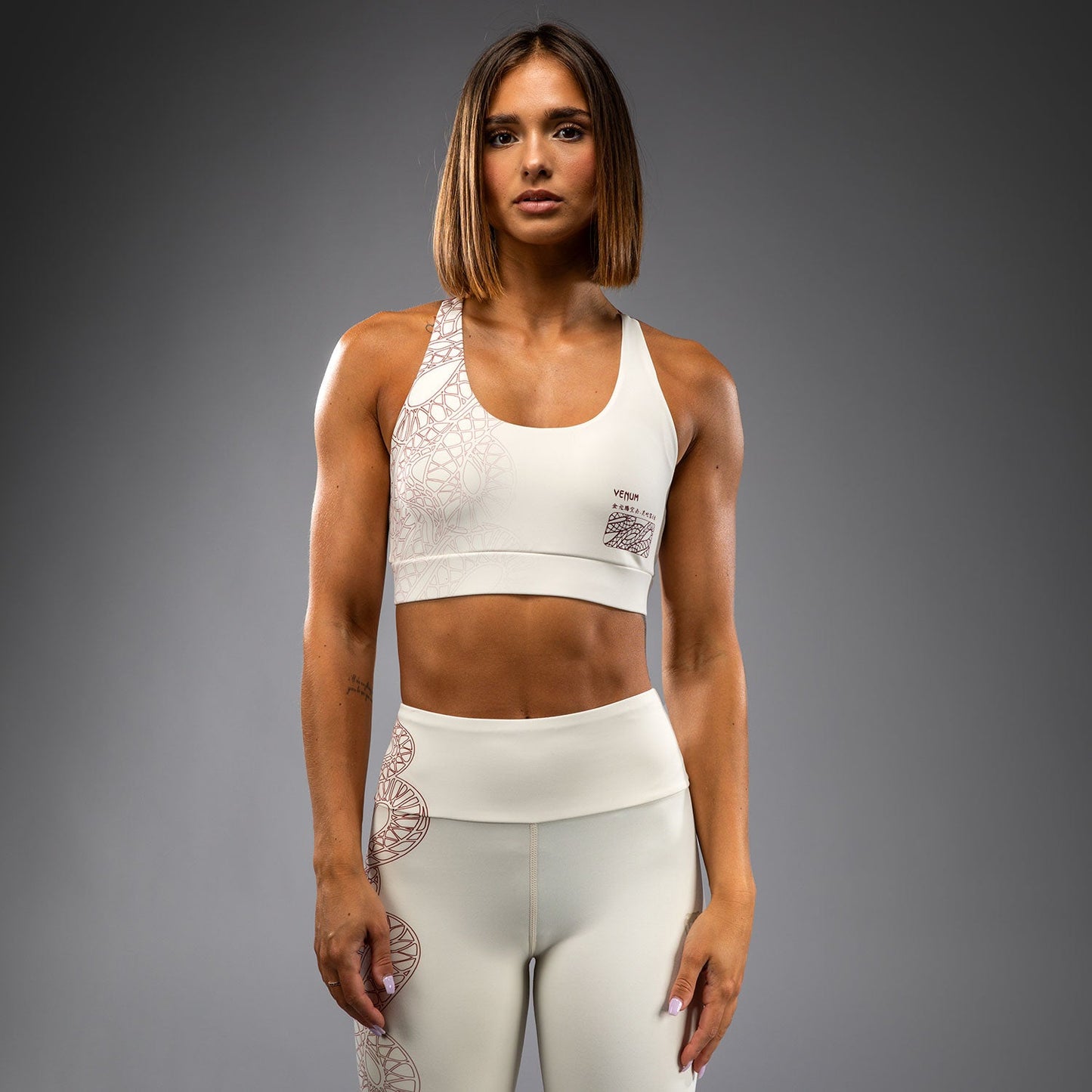 Venum Serpenti Sujetador Deportivo Mujer – Marfil/Burdeos