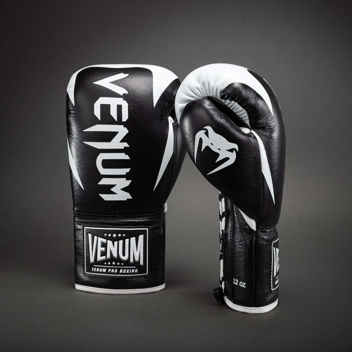 Guantes de boxeo Venum Hammer Pro con cordones - Negro/Blanco