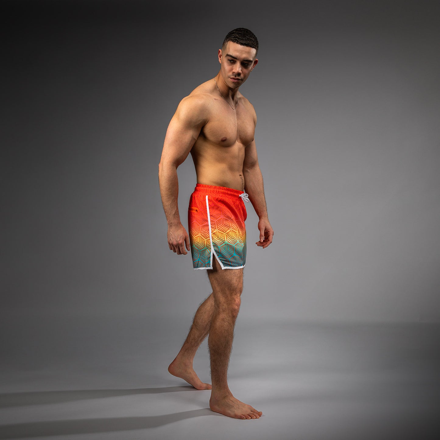 Venum Octane Pantalones Cortos de Playa - Naranja Atardecer/Azul Cielo
