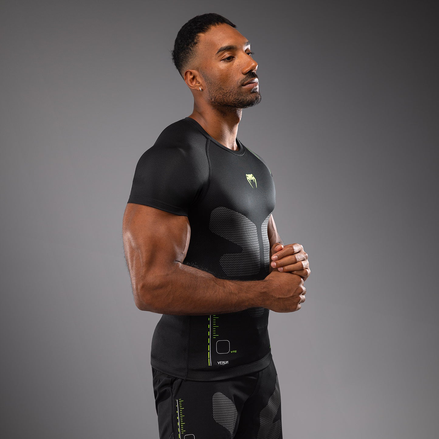 Venum Training Camp 4.0 Lycra de manga corta - Negro/Verde neón