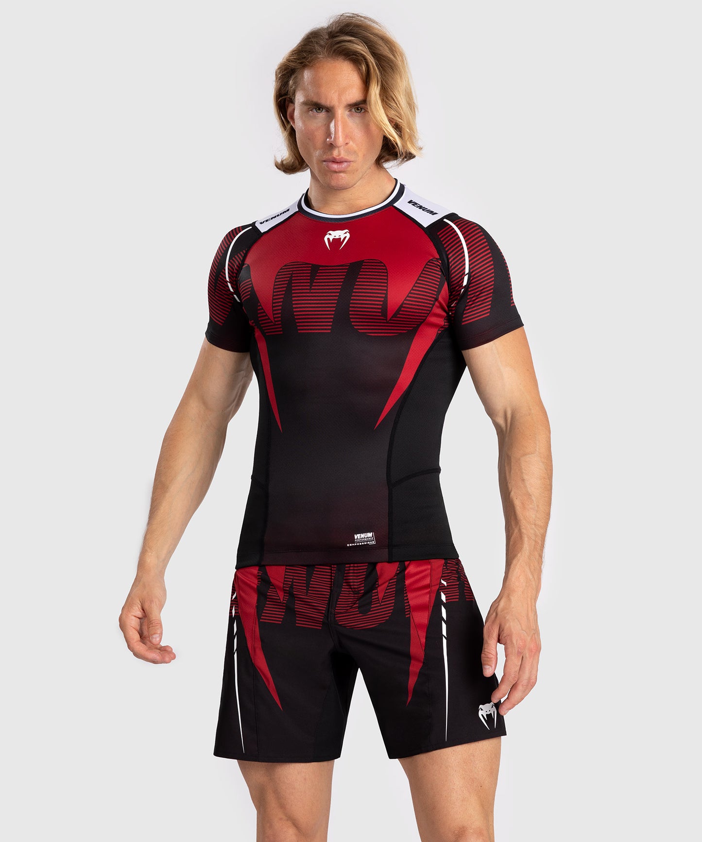 Venum Adrenaline Rashguard de Manga Corta para Hombre - Red