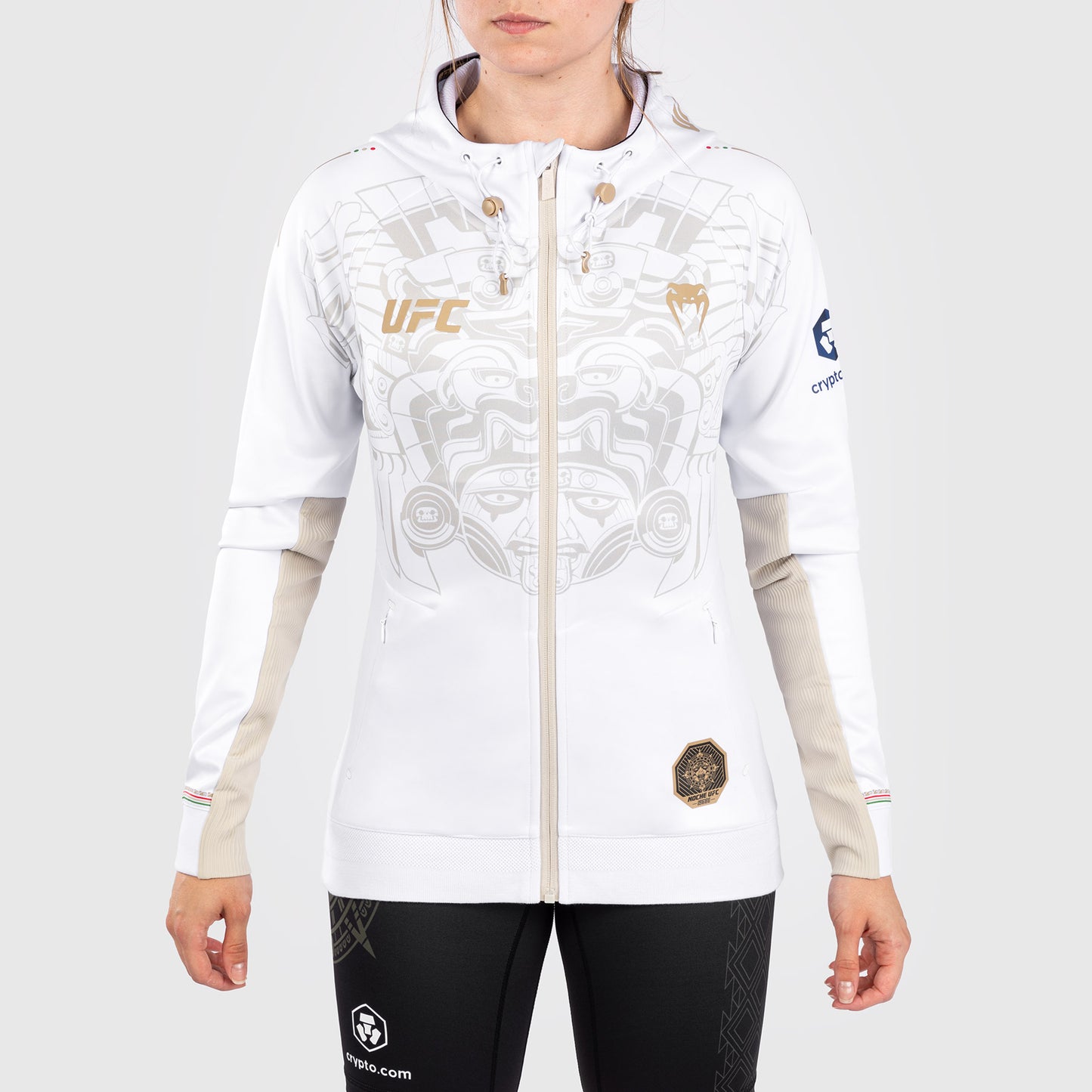 Noche UFC by Venum Authentic Fight Night Sudadera con capucha para mujer - Blanco