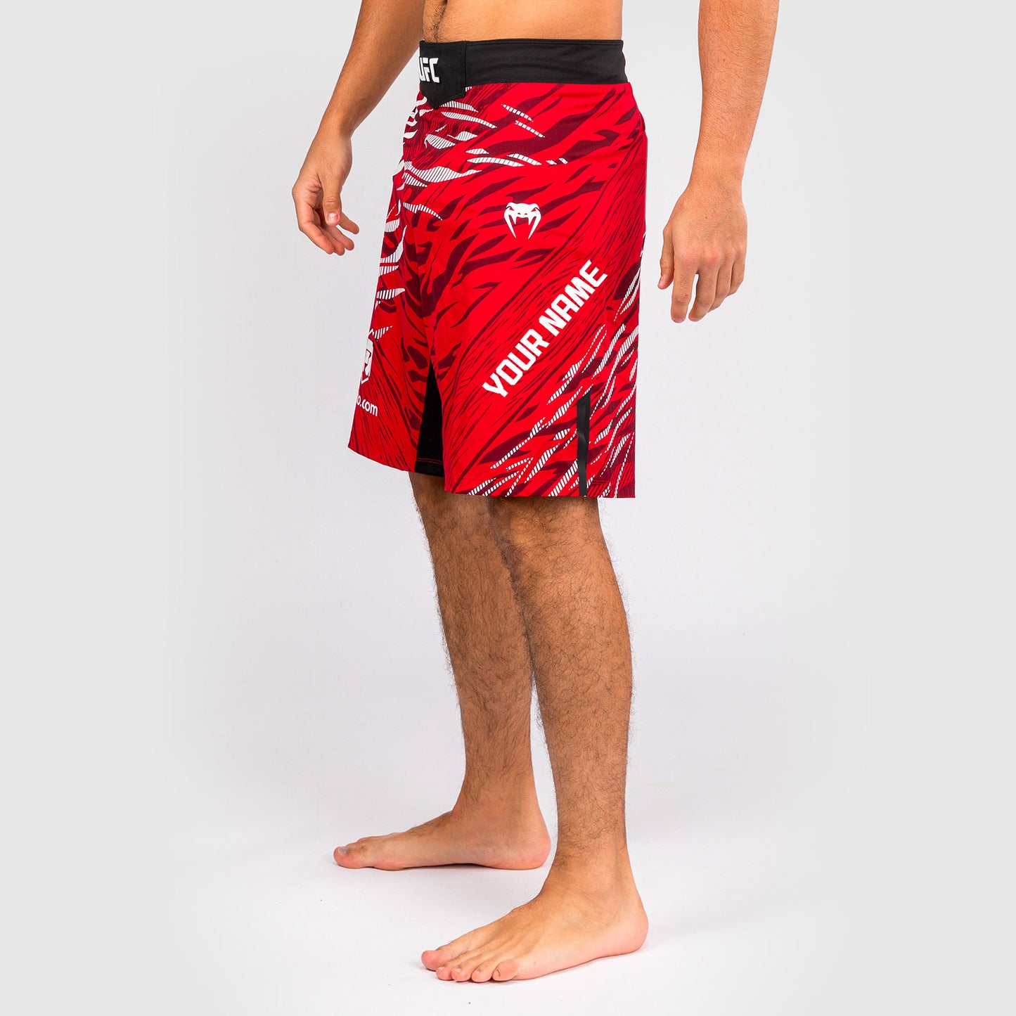 UFC Fusion by Venum Personalizados Authentic Fight Night Shorts de Lucha para Hombre - Ajuste Largo - Rojo