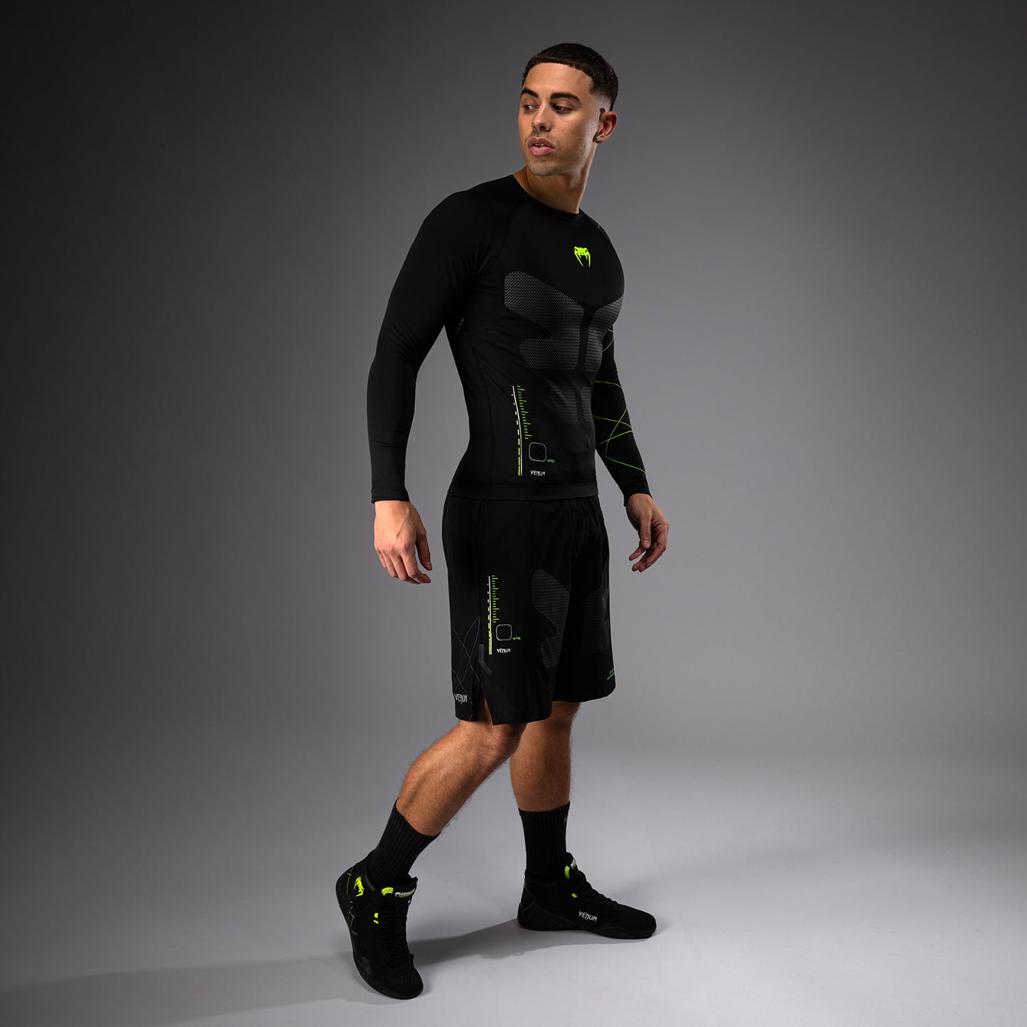 Venum Training Camp 4.0 Lycra de manga larga - Negro/Verde neón