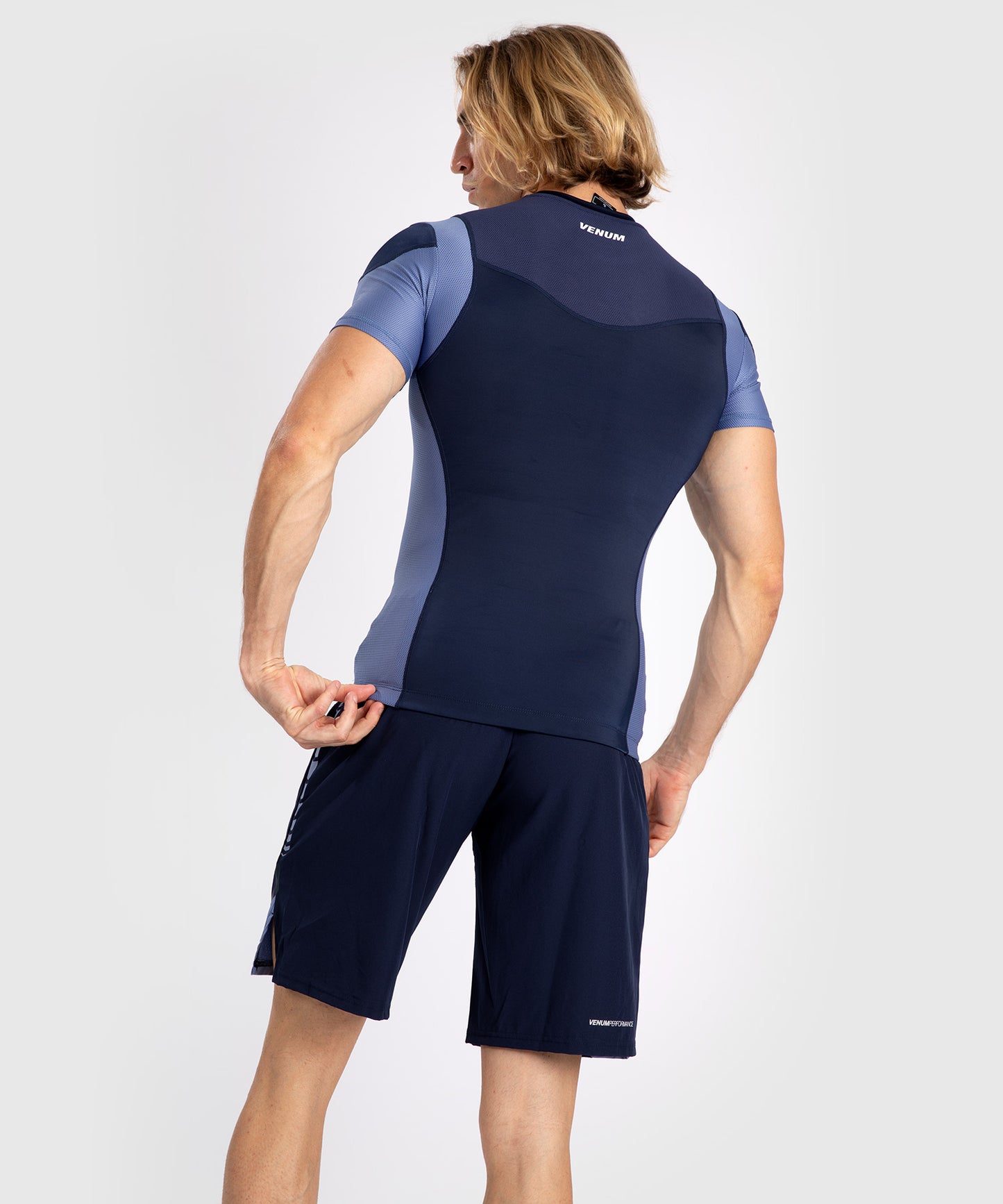 Venum Tempest Camiseta Rashguard De Manga Corta para Hombre - Azul Marino/Azul