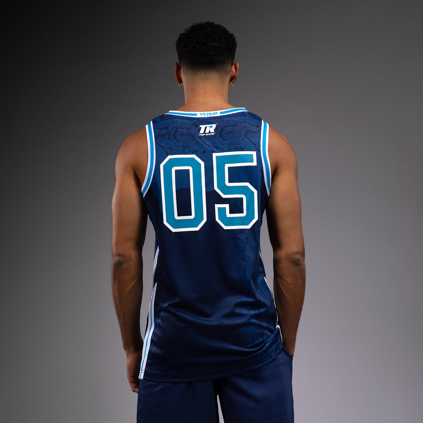 Venum x Top Rank Original Camiseta de Baloncesto para Hombre - Azul Marino