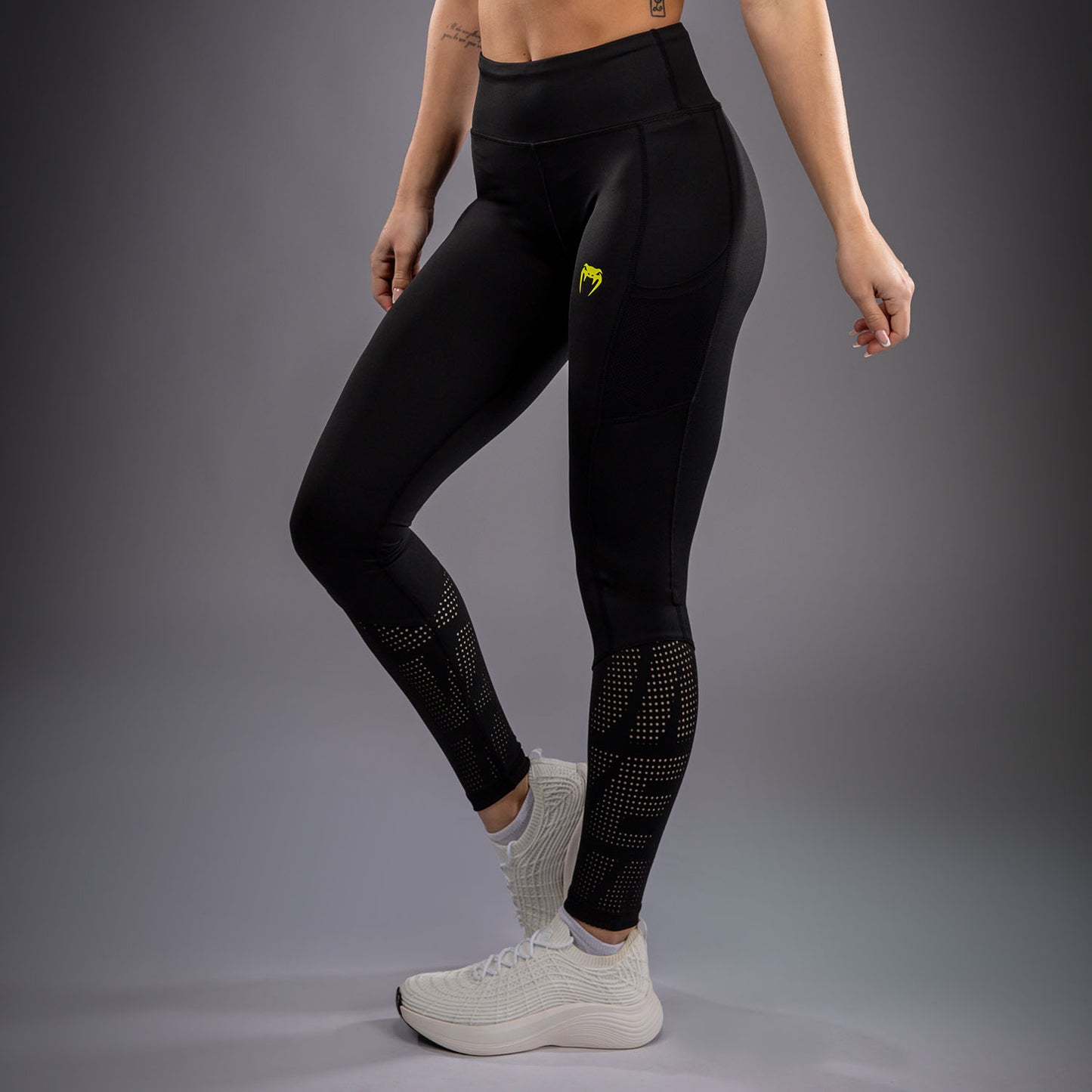 Venum Lazer Leggings Para Mujer - Negro/Amarillo