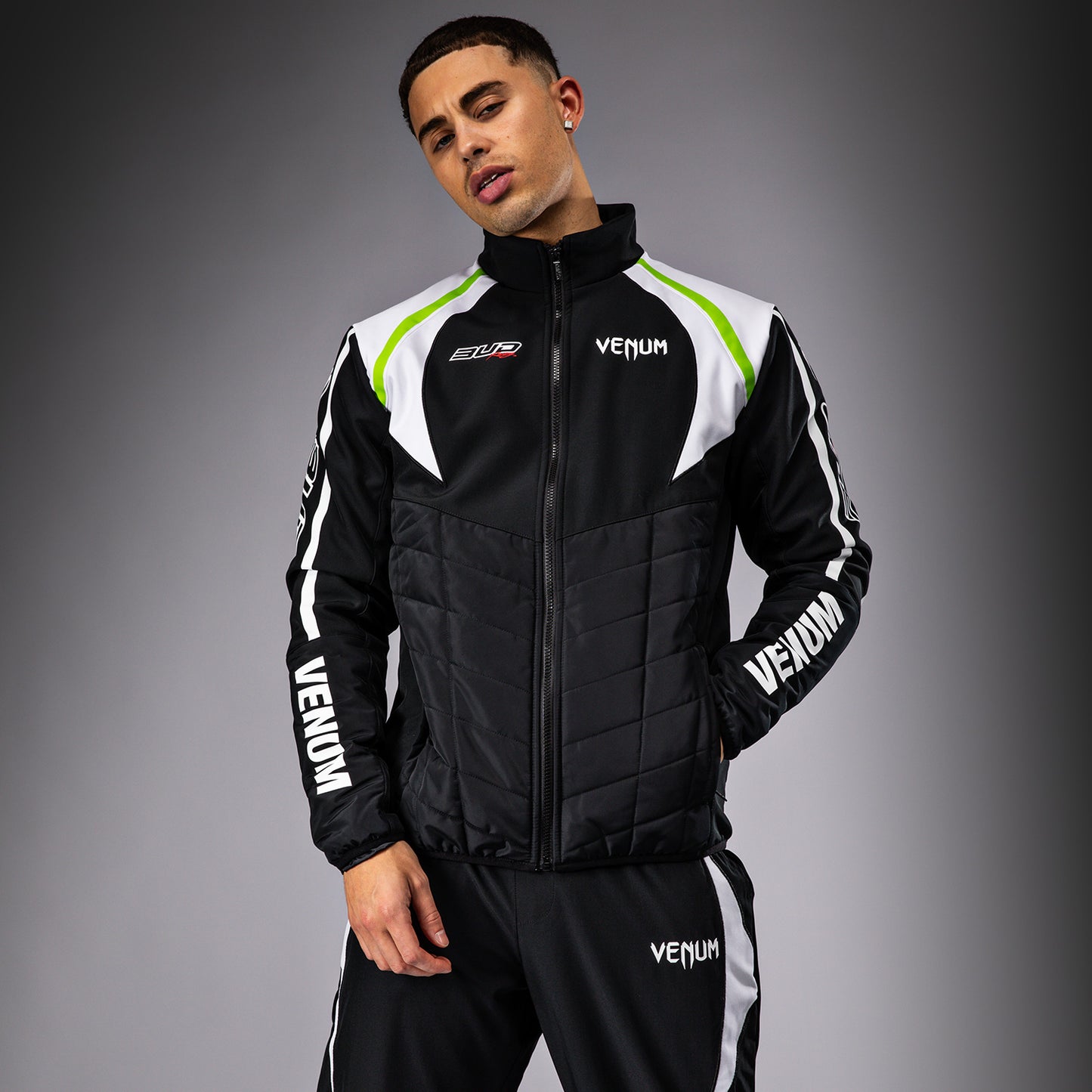 Venum x Bud Racing Chaqueta para Hombre - Negro/Blanco/Verde lima