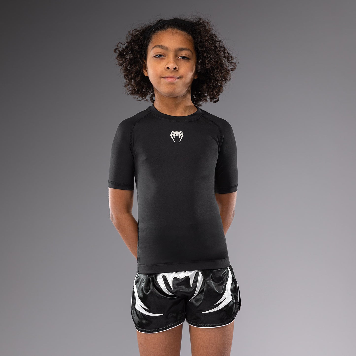 Venum Contender Rashguards de Mangas Cortas para Niños - Negro