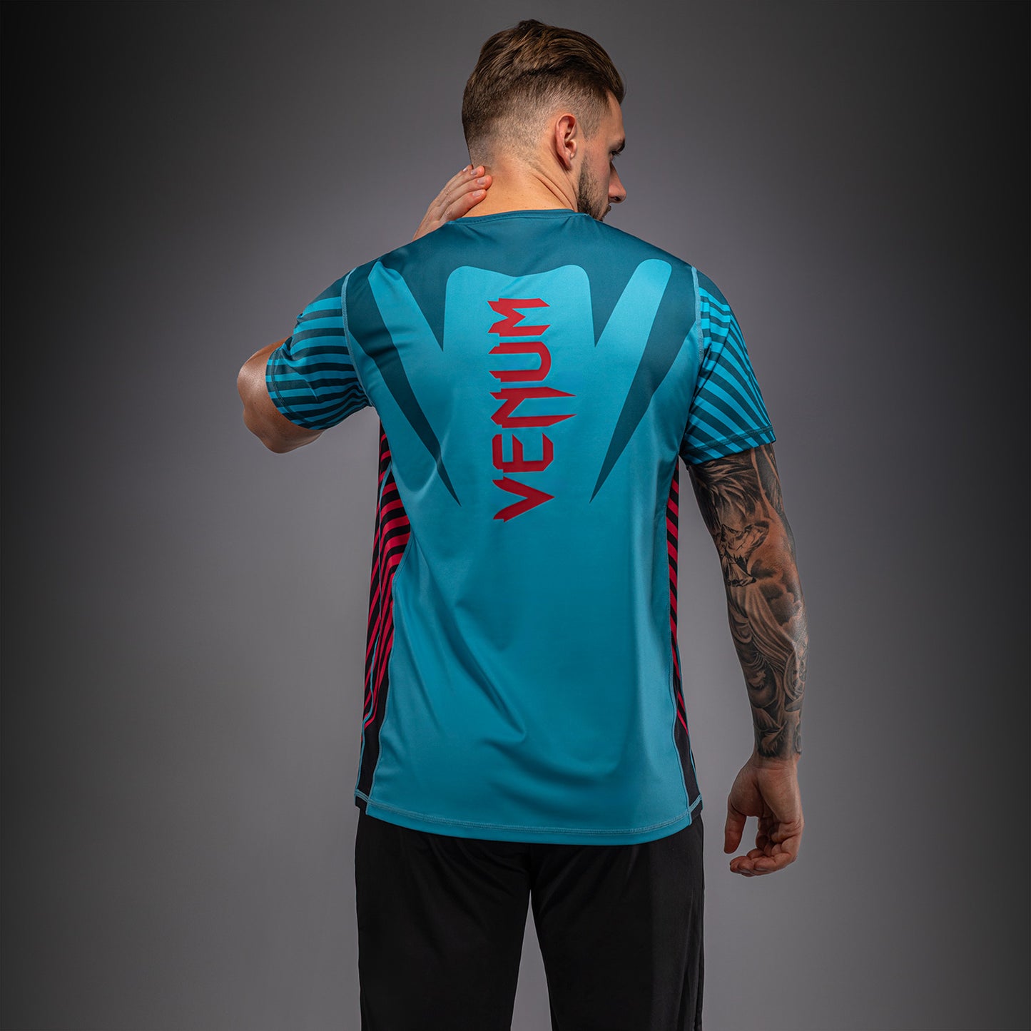 Venum Attack Camiseta Dry Tech – Turquesa/Rojo