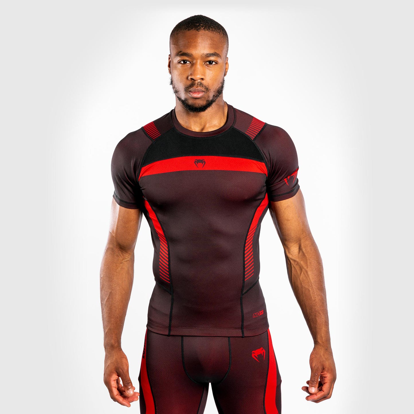 Camiseta de compresión Venum No Gi 3.0 - Manga corta - Negro/Rojo