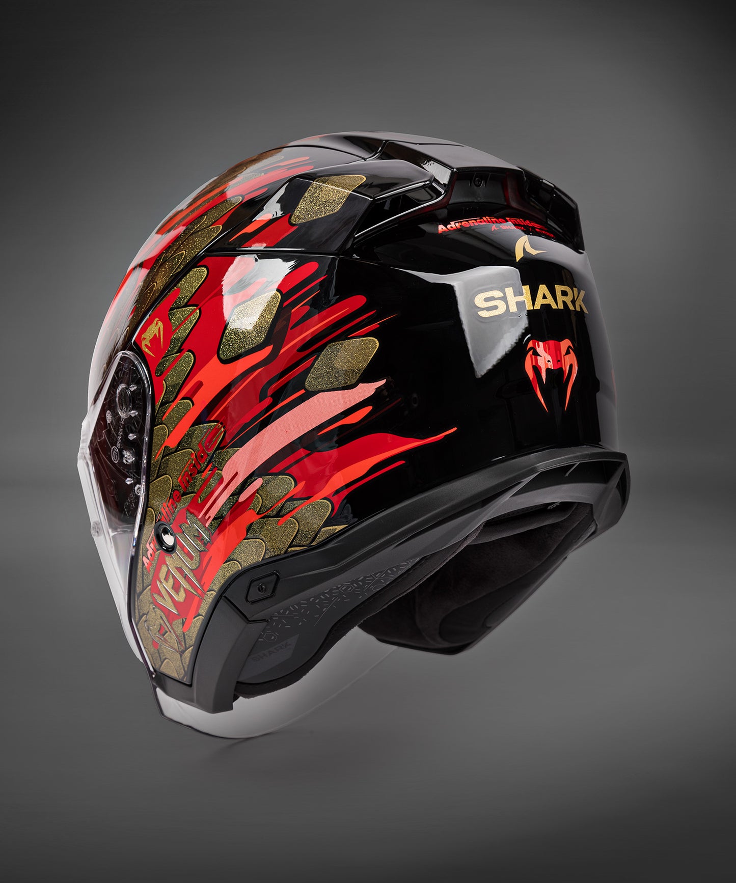 Venum x Shark Casco de moto SKWAL i3 JET - Rojo/Dorado