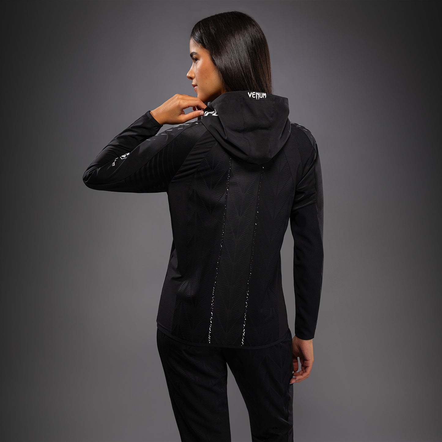 UFC Zenith by Venum Authentic Fight Night Sudadera de walkout Mujer Personalizado - Negro