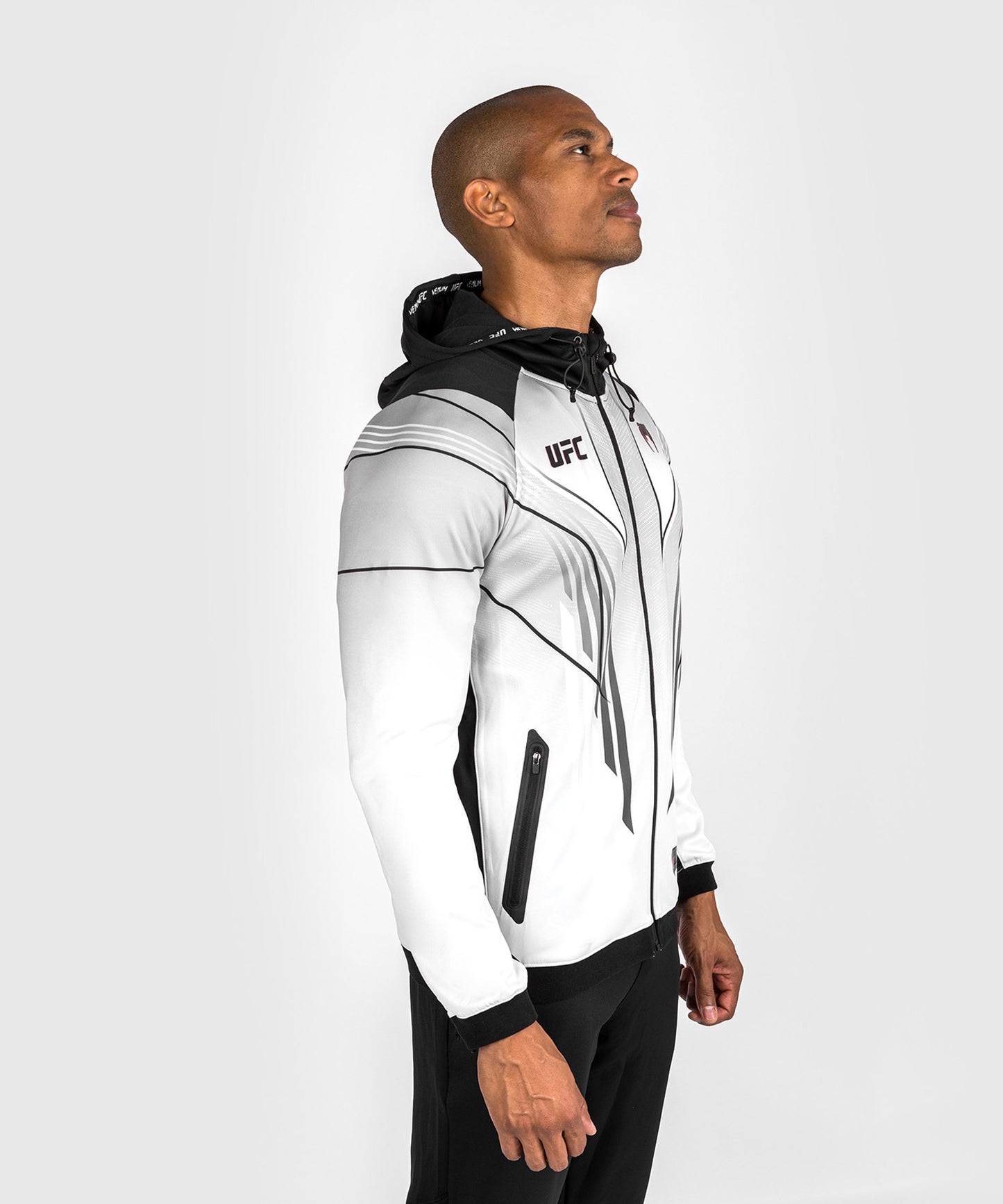 Sudadera con capucha personalizada UFC Venum Authentic Fight Night 2.0 para hombre - Blanco