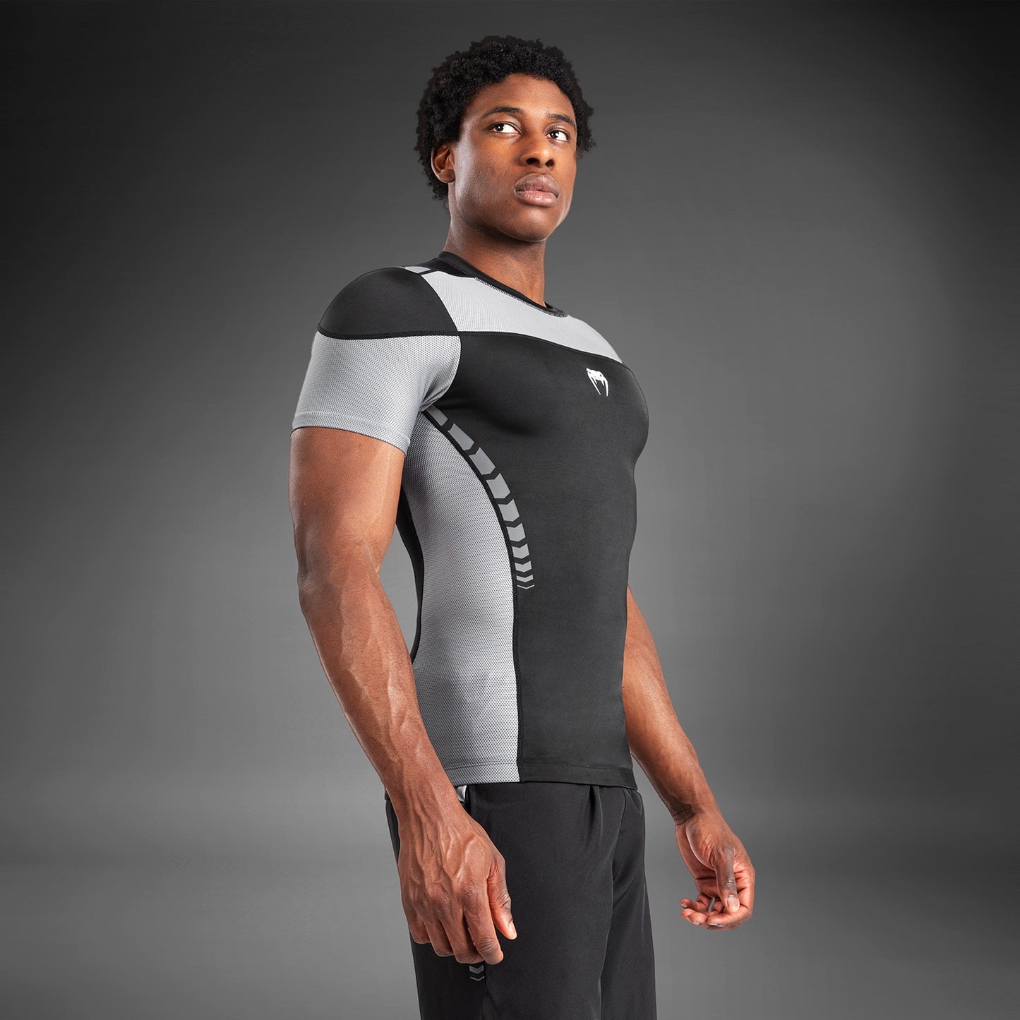 Venum Tempest Rashguard De Manga Corta para Hombre - Negro/Gris