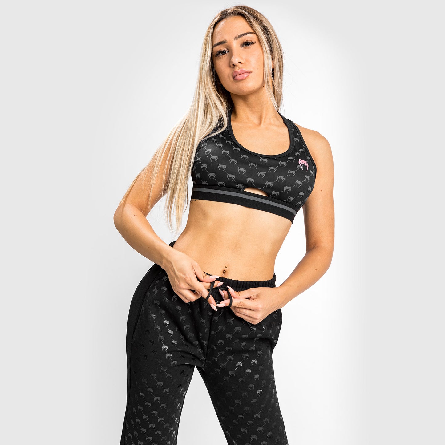 Pantalones de Jogging Venum Monogram para Mujer – Negro/Oro Rosa