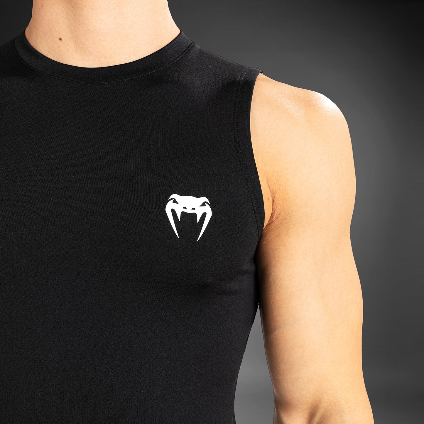 Venum Contender Lycra sin mangas para hombre - Negro/Blanco