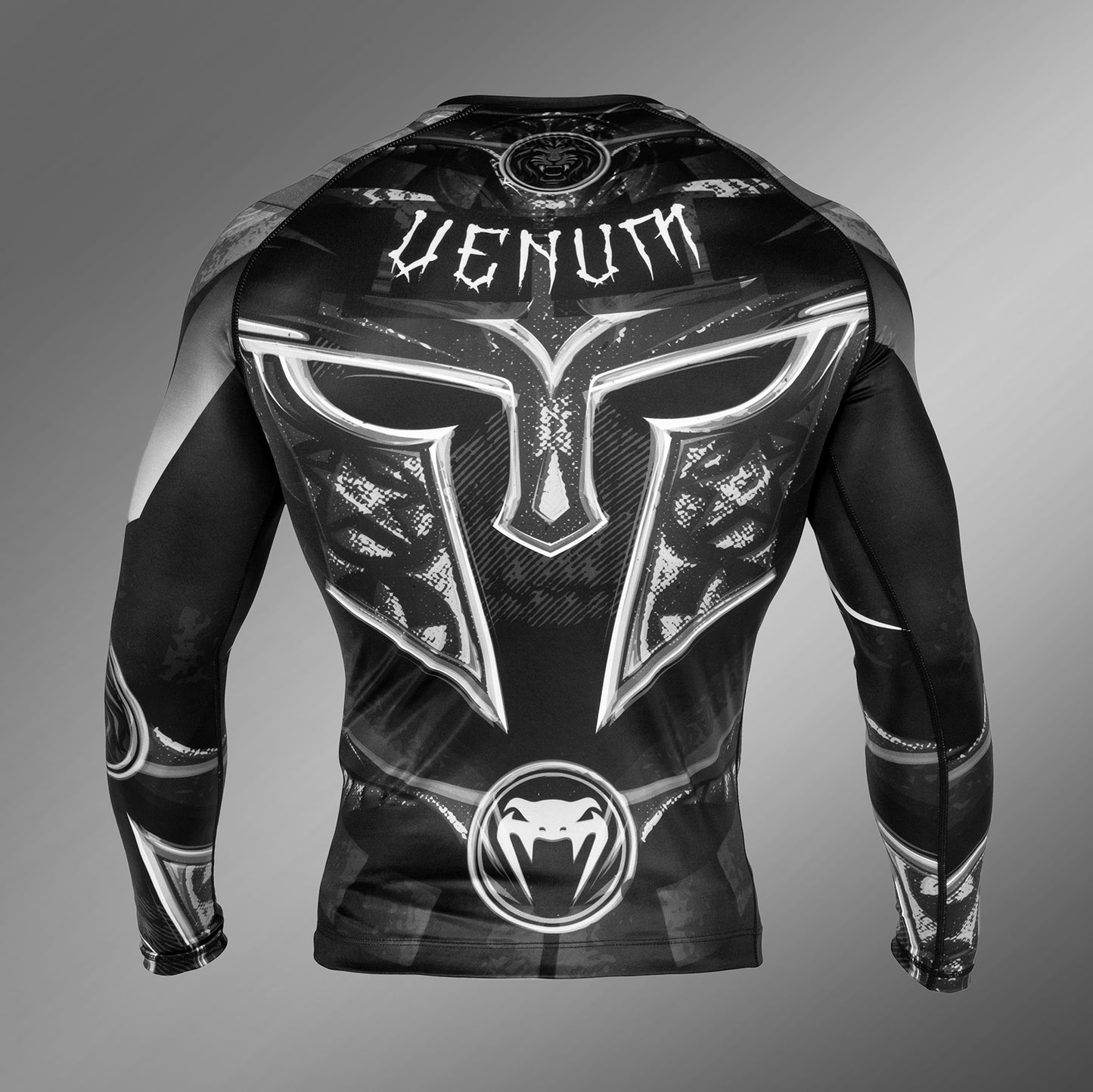 Rashguard Venum Gladiator 3.0 - Mangas Largas - Negro/Blanco